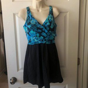 NWOT Lands End Skirted Swimsuit -  Hygiene Shied in Place - Size 12
